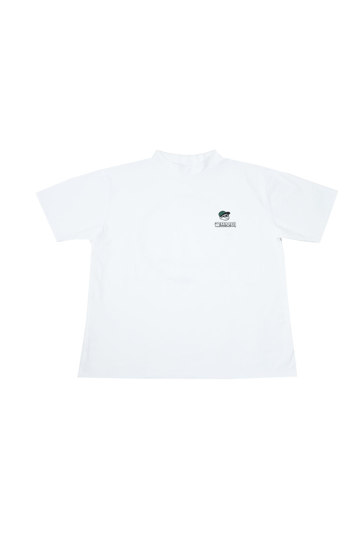 GOLF BOY circle logo mock neck-white