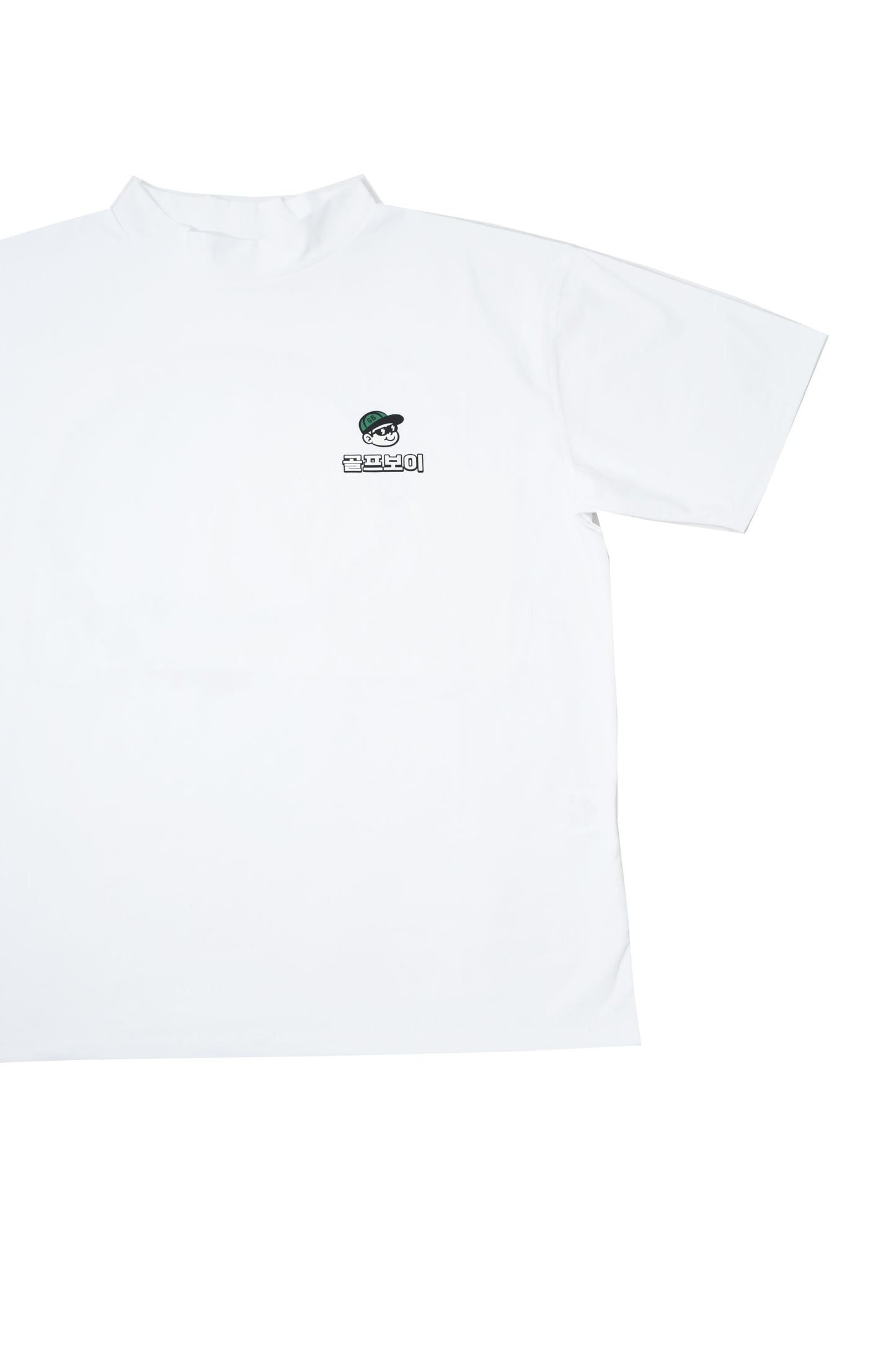 GOLF BOY circle logo mock neck-white