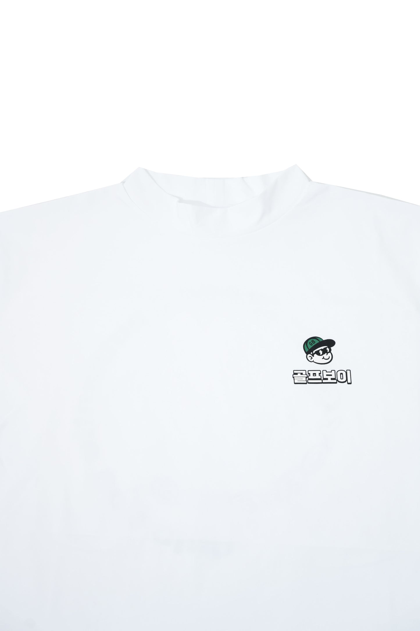 GOLF BOY circle logo mock neck-white