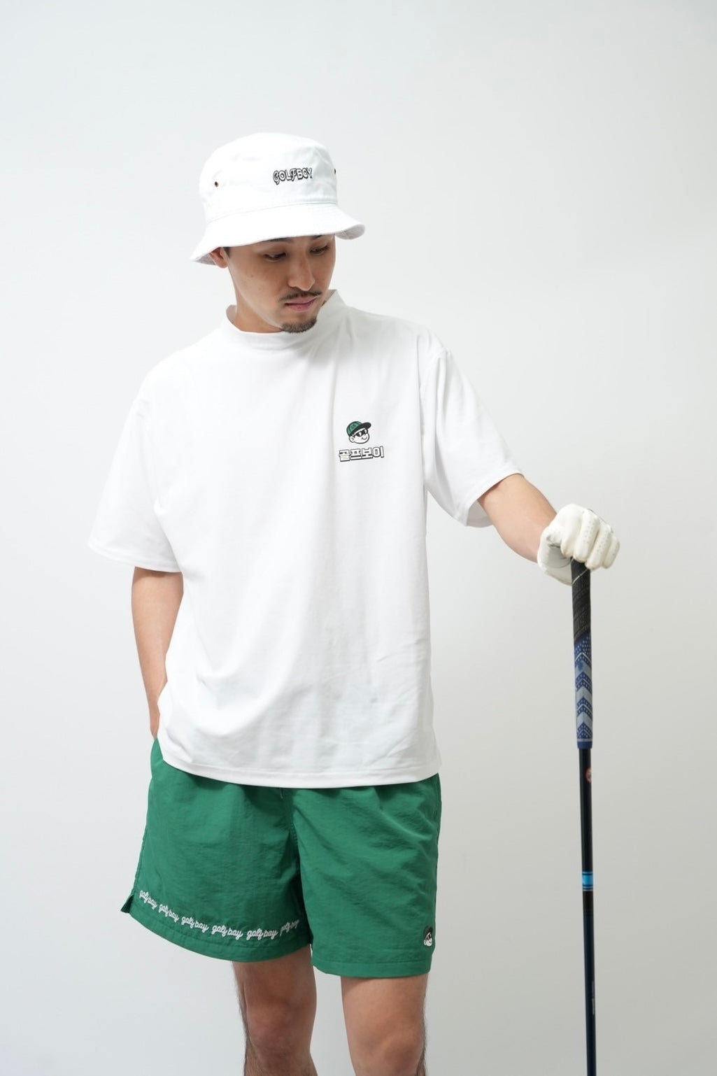 GOLF BOY circle logo shorts-green