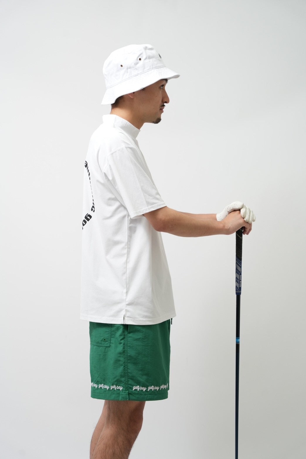 GOLF BOY circle logo mock neck-white