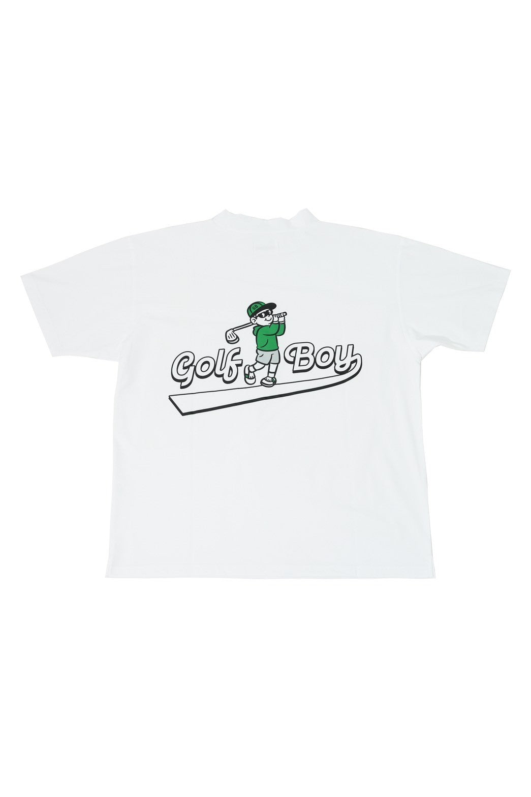 1.GOLF BOY back print mock neck-white