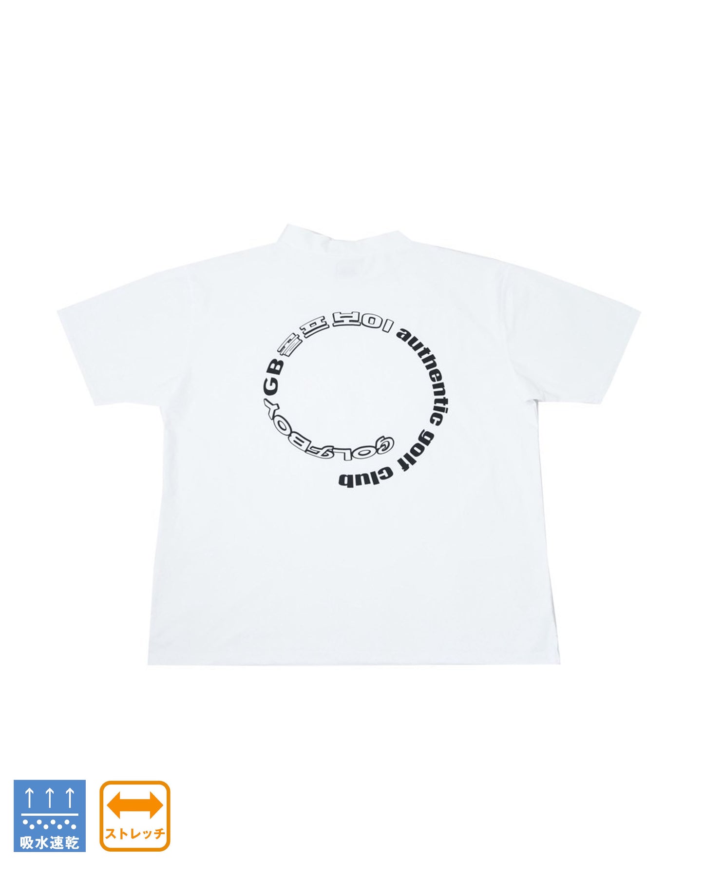 GOLF BOY circle logo mock neck-white