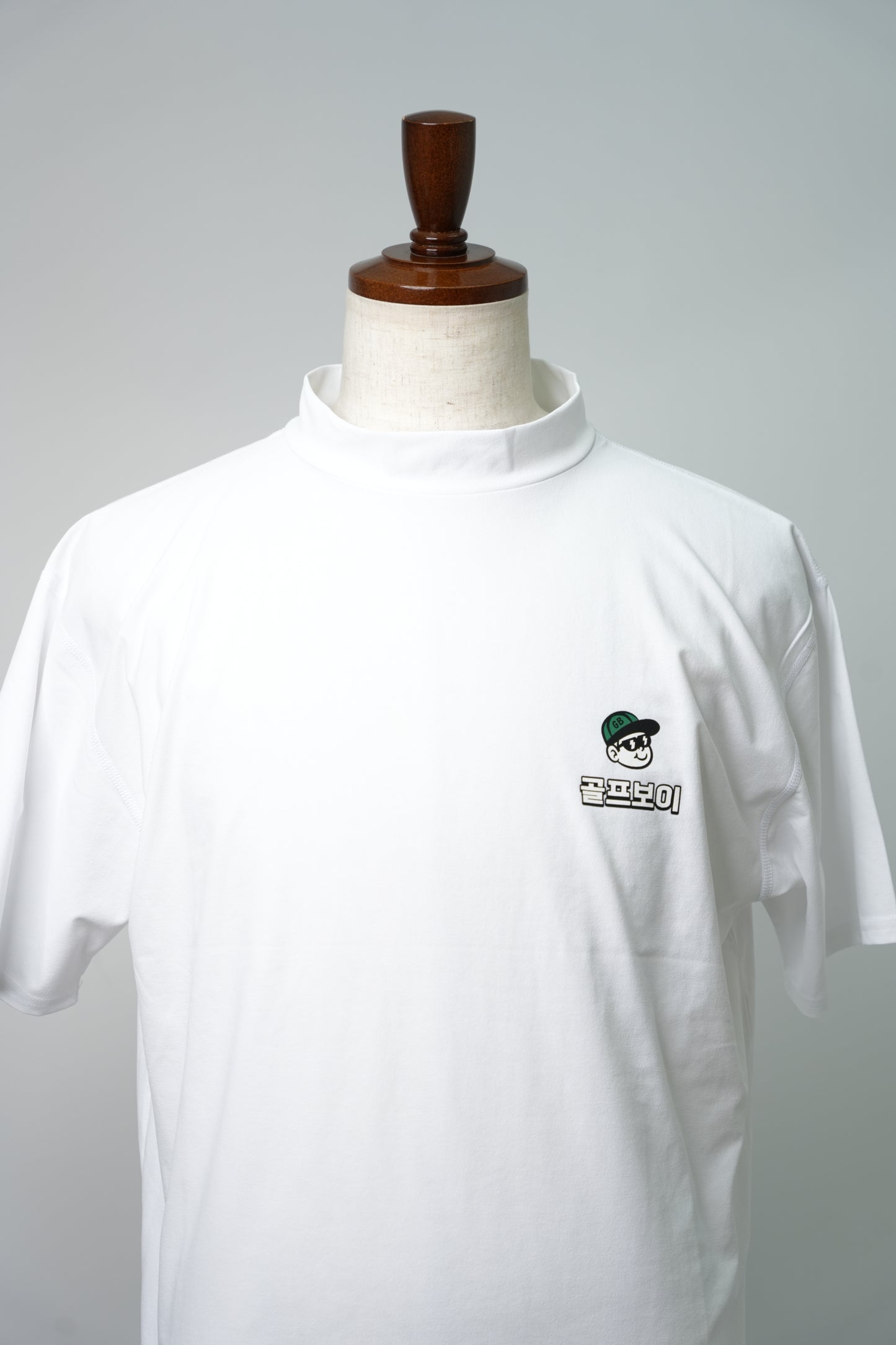 GOLF BOY circle logo mock neck-white