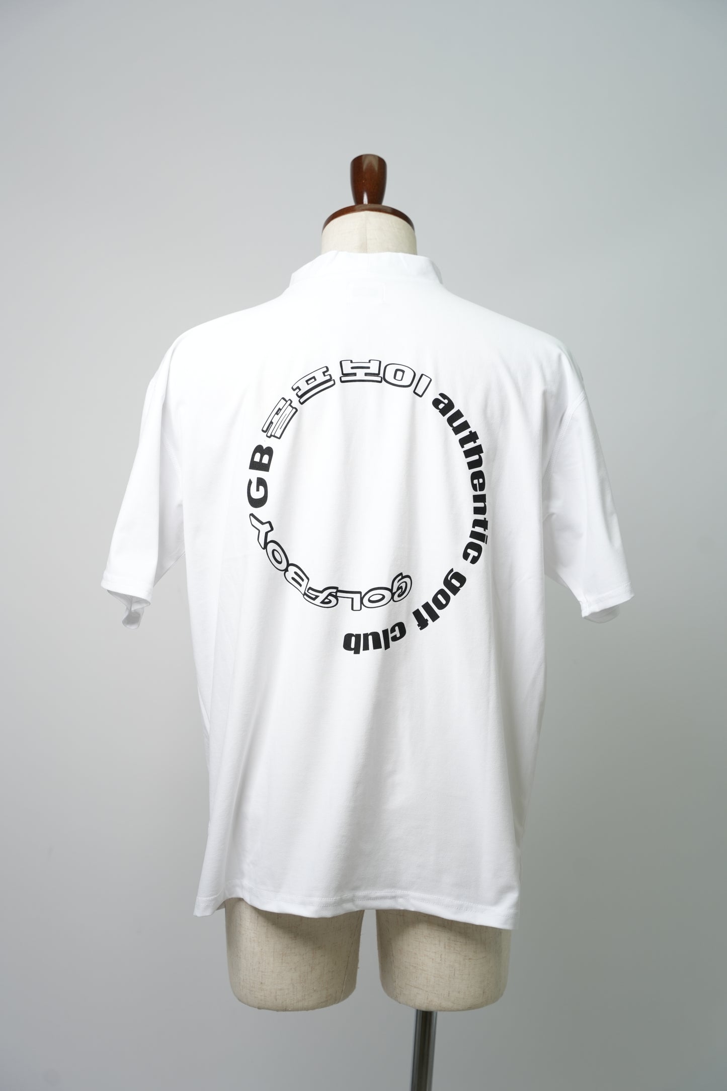 GOLF BOY circle logo mock neck-white