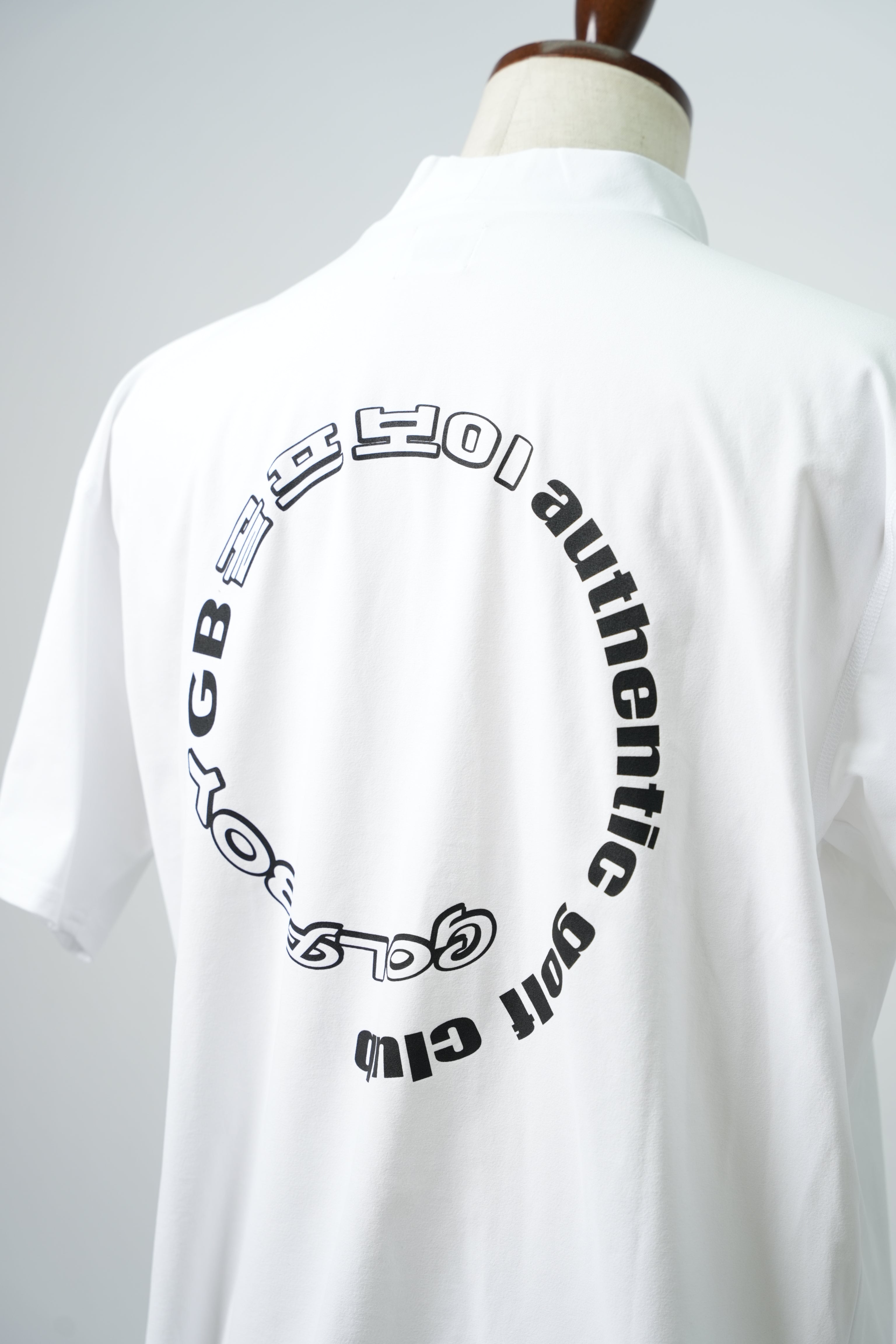 GOLF BOY circle logo mock neck-white
