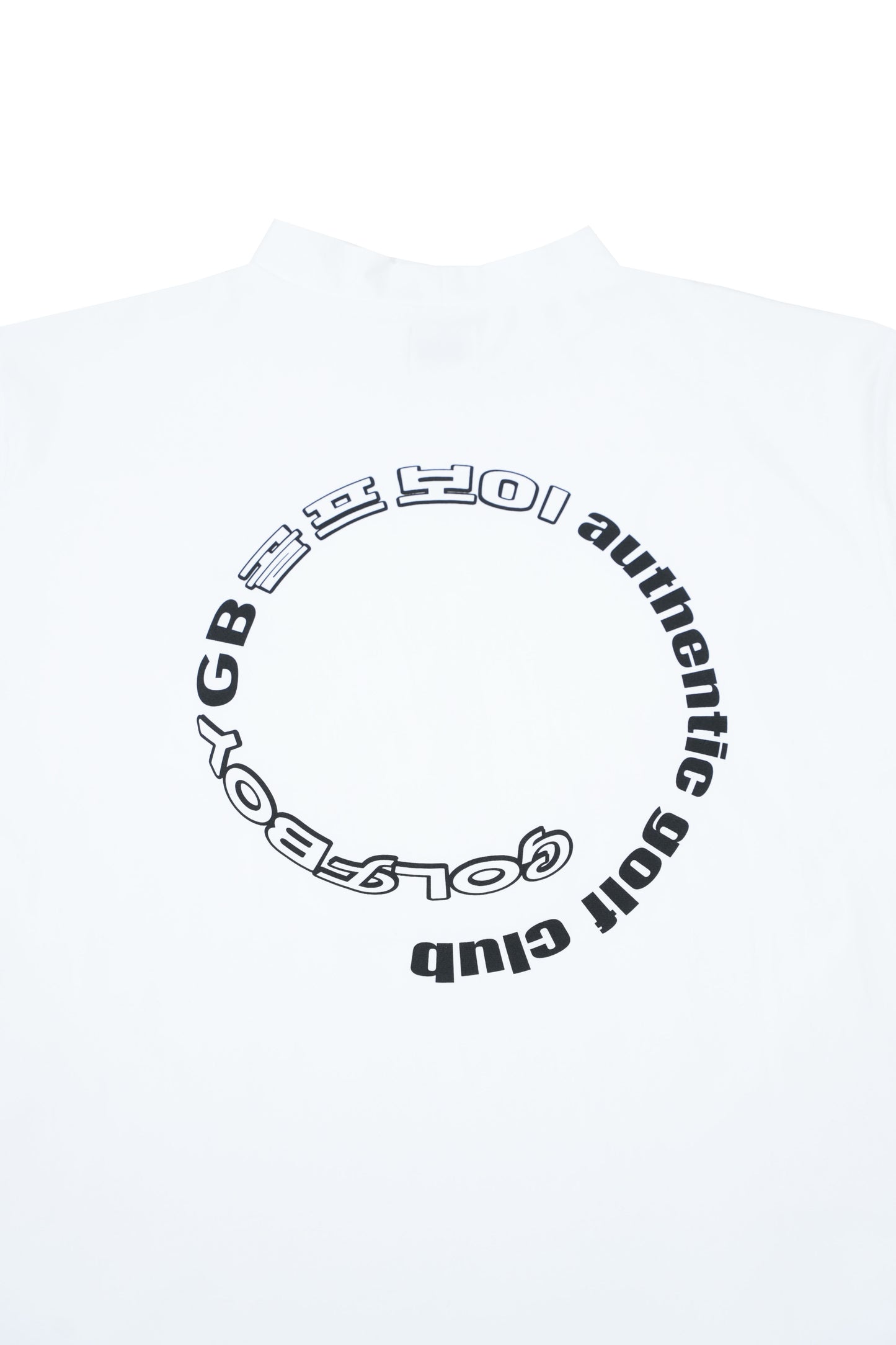 GOLF BOY circle logo mock neck-white