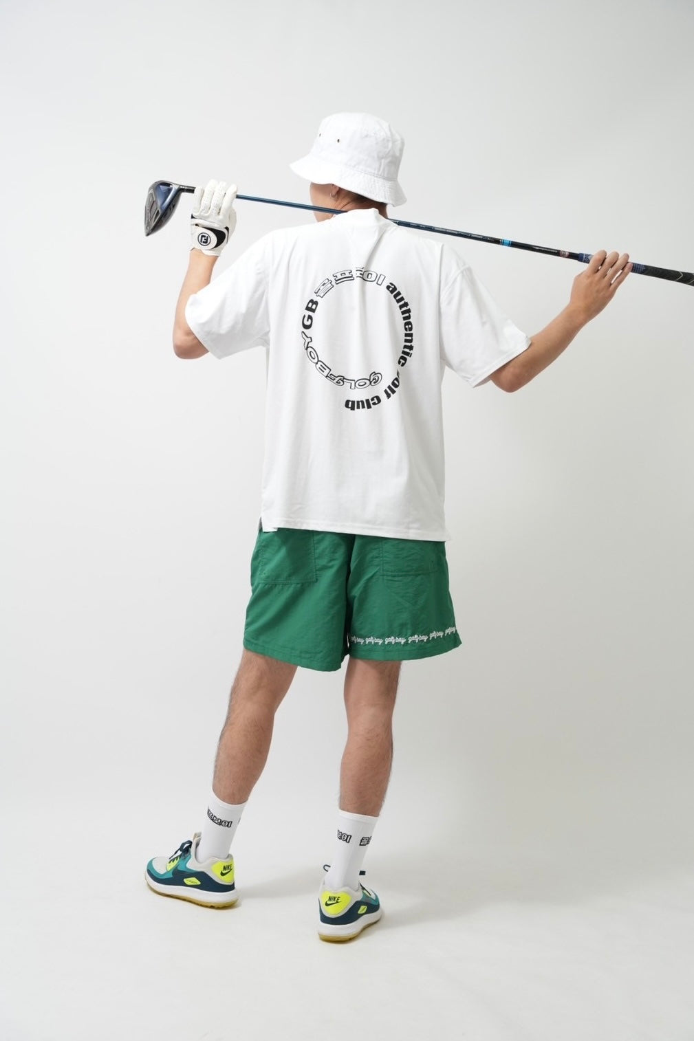 GOLF BOY circle logo mock neck-white