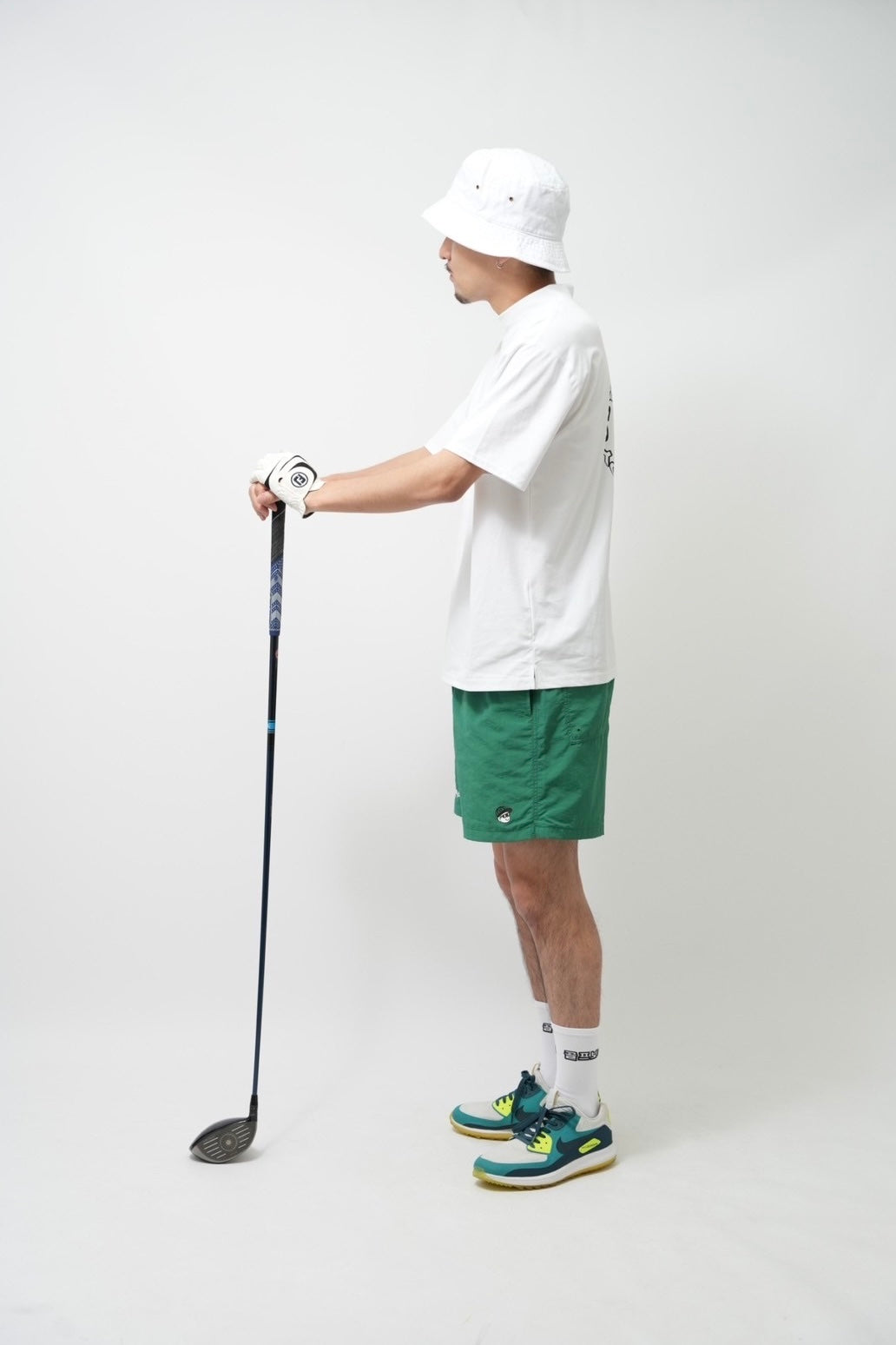 GOLF BOY circle logo mock neck-white